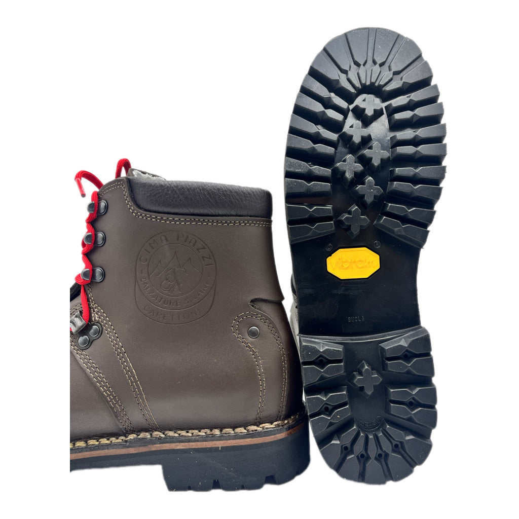 SCARPONE ARTIGIANALE "CARETTONI" VERO CUOIO, SUOLA VIBRAM, CIMA PIAZZI